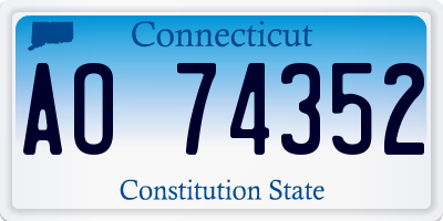 CT license plate AO74352