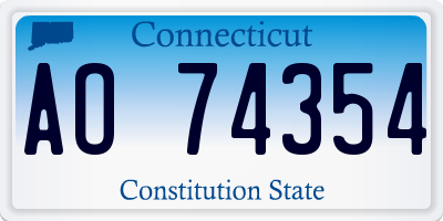 CT license plate AO74354