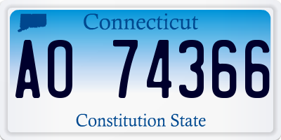 CT license plate AO74366
