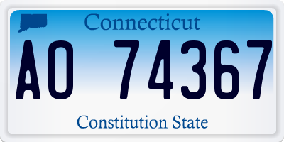 CT license plate AO74367