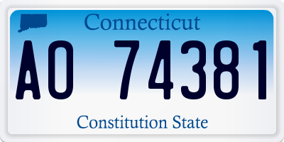 CT license plate AO74381