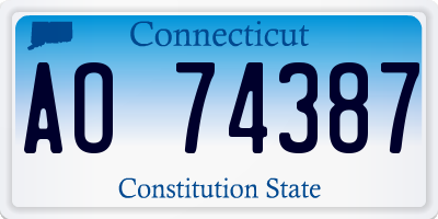 CT license plate AO74387