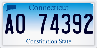 CT license plate AO74392