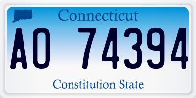 CT license plate AO74394