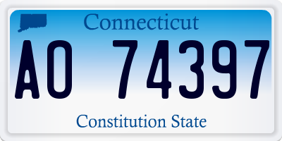 CT license plate AO74397