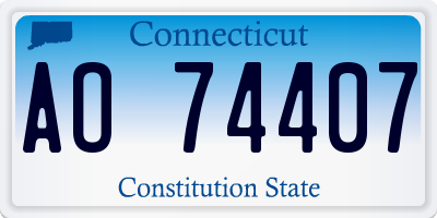 CT license plate AO74407