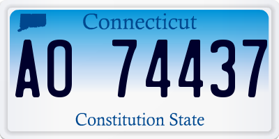 CT license plate AO74437