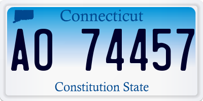 CT license plate AO74457