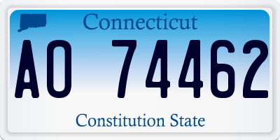 CT license plate AO74462