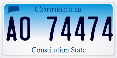 CT license plate AO74474
