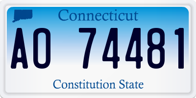 CT license plate AO74481