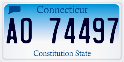 CT license plate AO74497