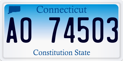 CT license plate AO74503