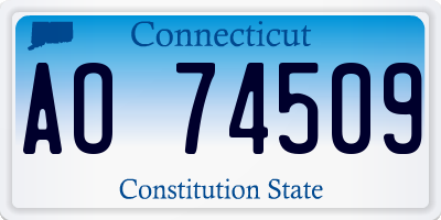 CT license plate AO74509