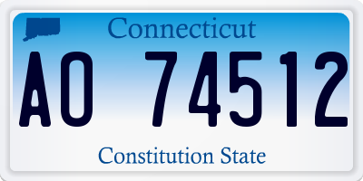 CT license plate AO74512