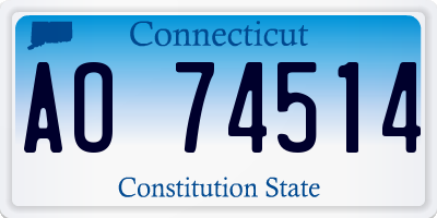 CT license plate AO74514