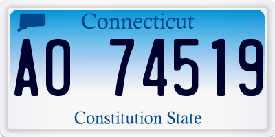 CT license plate AO74519