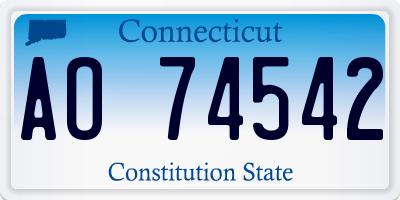 CT license plate AO74542