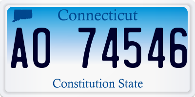 CT license plate AO74546