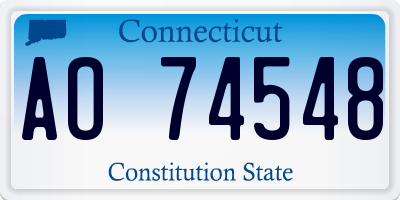 CT license plate AO74548