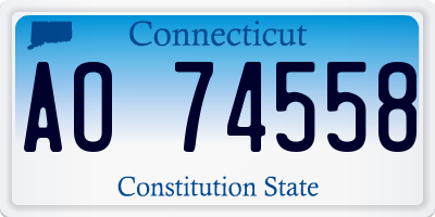 CT license plate AO74558