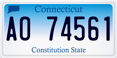 CT license plate AO74561