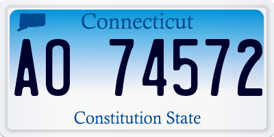 CT license plate AO74572