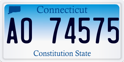 CT license plate AO74575