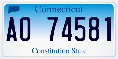 CT license plate AO74581