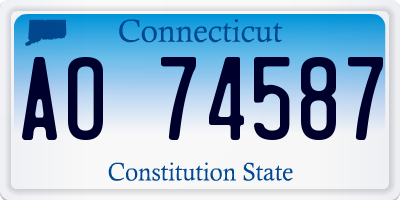 CT license plate AO74587