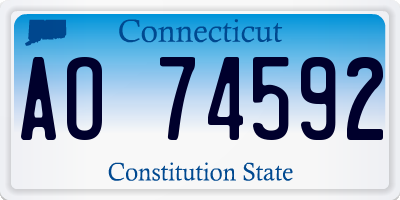 CT license plate AO74592