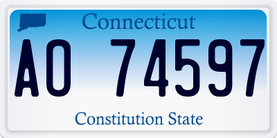 CT license plate AO74597