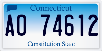 CT license plate AO74612