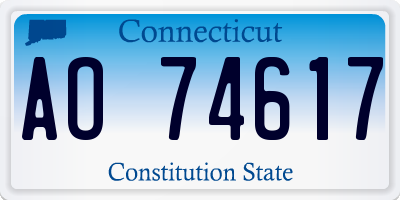 CT license plate AO74617