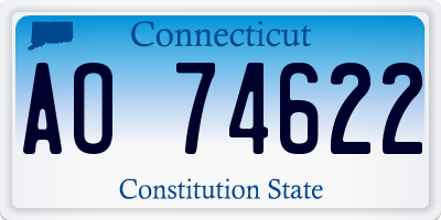 CT license plate AO74622