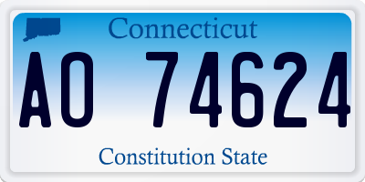 CT license plate AO74624