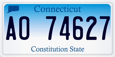 CT license plate AO74627