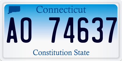 CT license plate AO74637