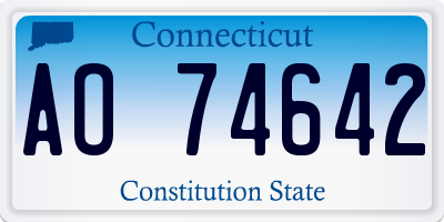 CT license plate AO74642