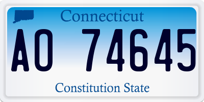 CT license plate AO74645