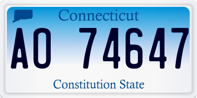 CT license plate AO74647