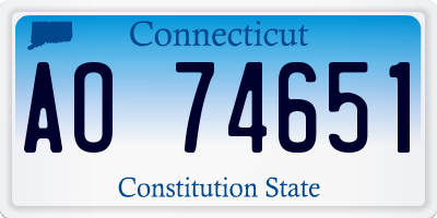 CT license plate AO74651