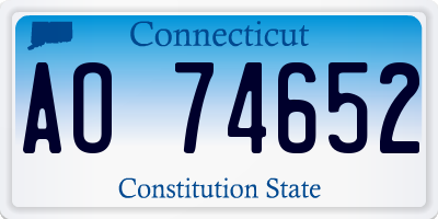CT license plate AO74652