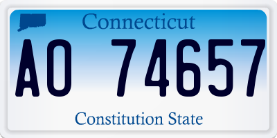 CT license plate AO74657