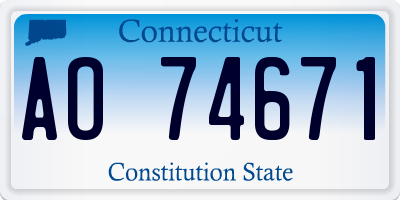 CT license plate AO74671