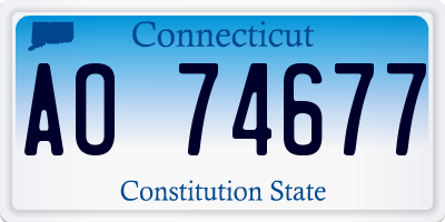 CT license plate AO74677