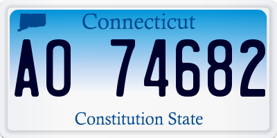 CT license plate AO74682