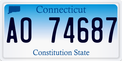 CT license plate AO74687