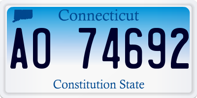 CT license plate AO74692