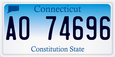 CT license plate AO74696